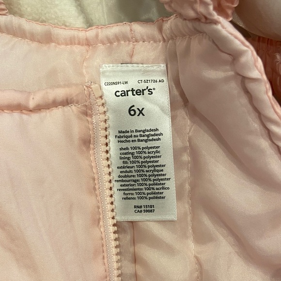 Carter's Light Pink cheat print jacket and snow bib. - Picture 2 of 5